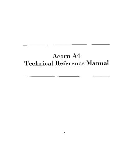 acorn Acorn Computer A4trm Acorn Computer A4trm service manual